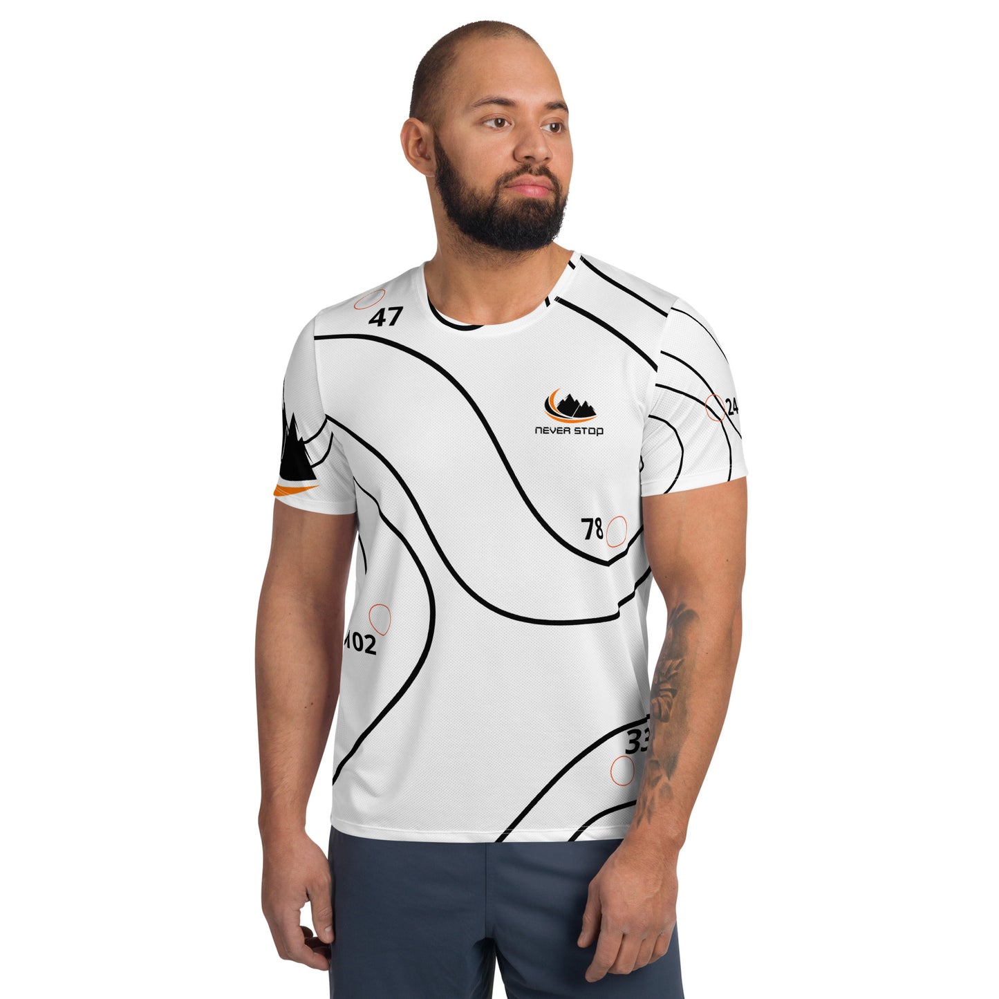 NEVER STOP Men's Athletic T-shirt