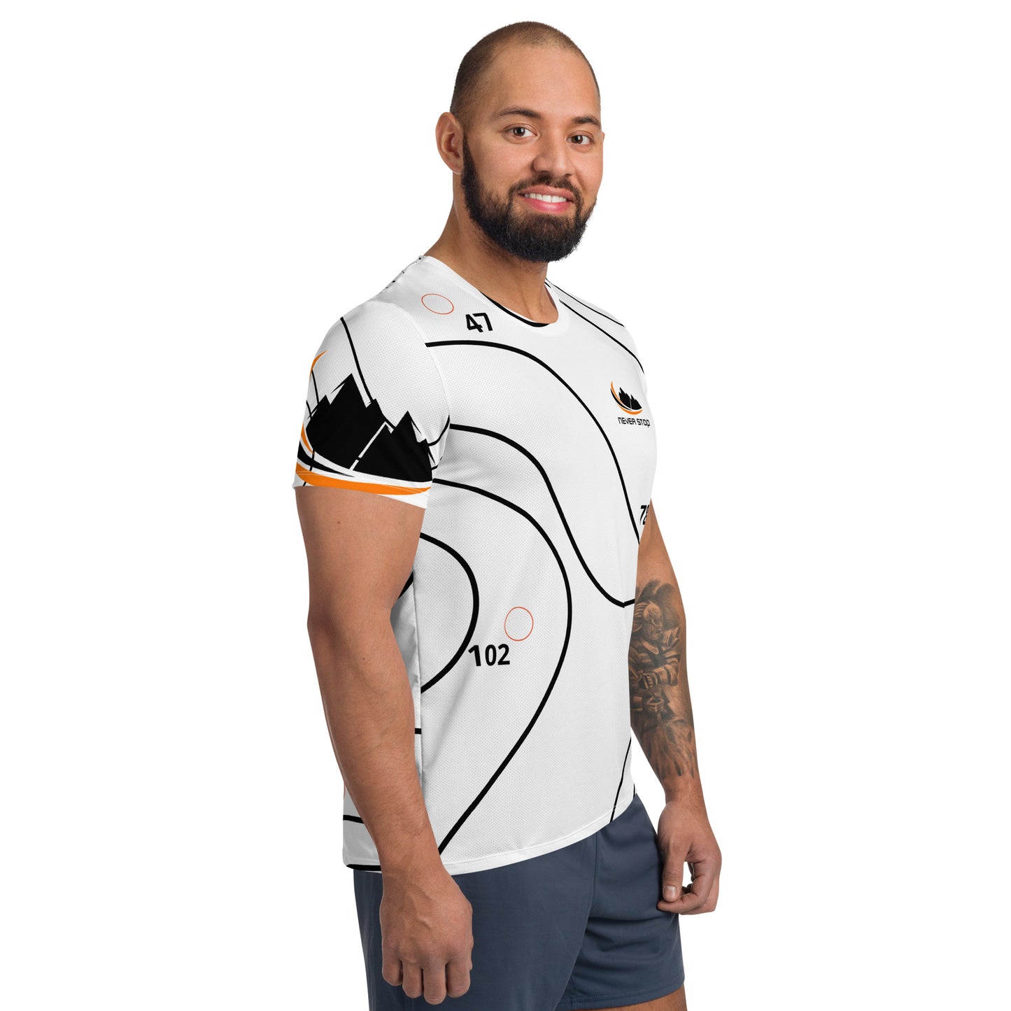 NEVER STOP Men's Athletic T-shirt