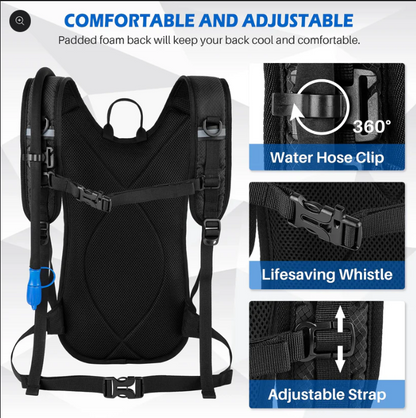 Light Weight Hydration Backpack with 2L Bladder